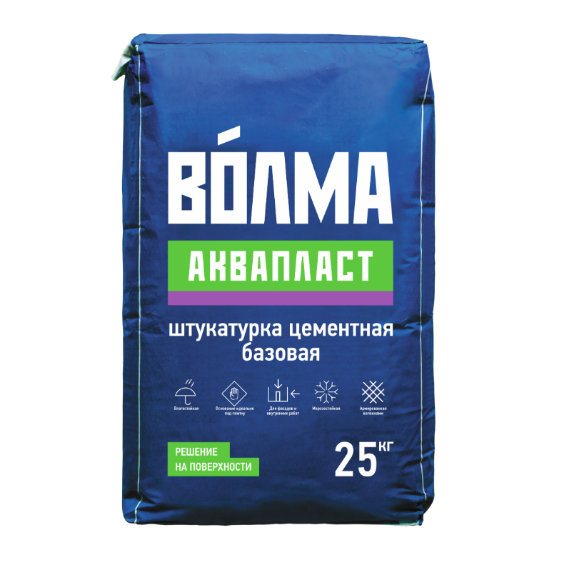 Штукатурка "Волма" Аквапласт цементная базовая 25кг