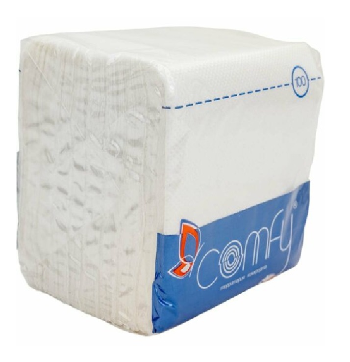 Салфетки бумажные COMFY однослойные с тиснением 100шт
