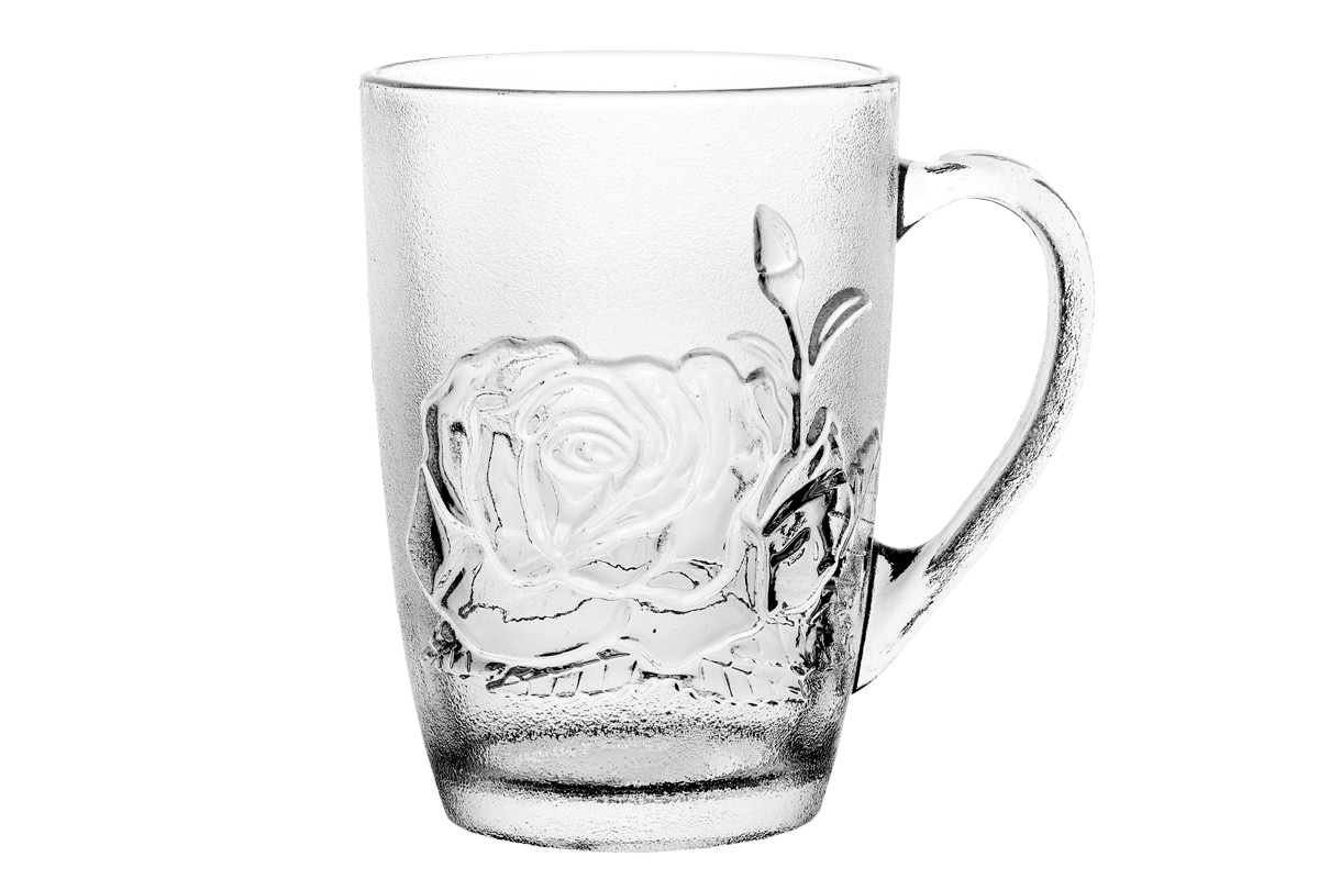 Кружка стекл. Пионы 350мл 3694