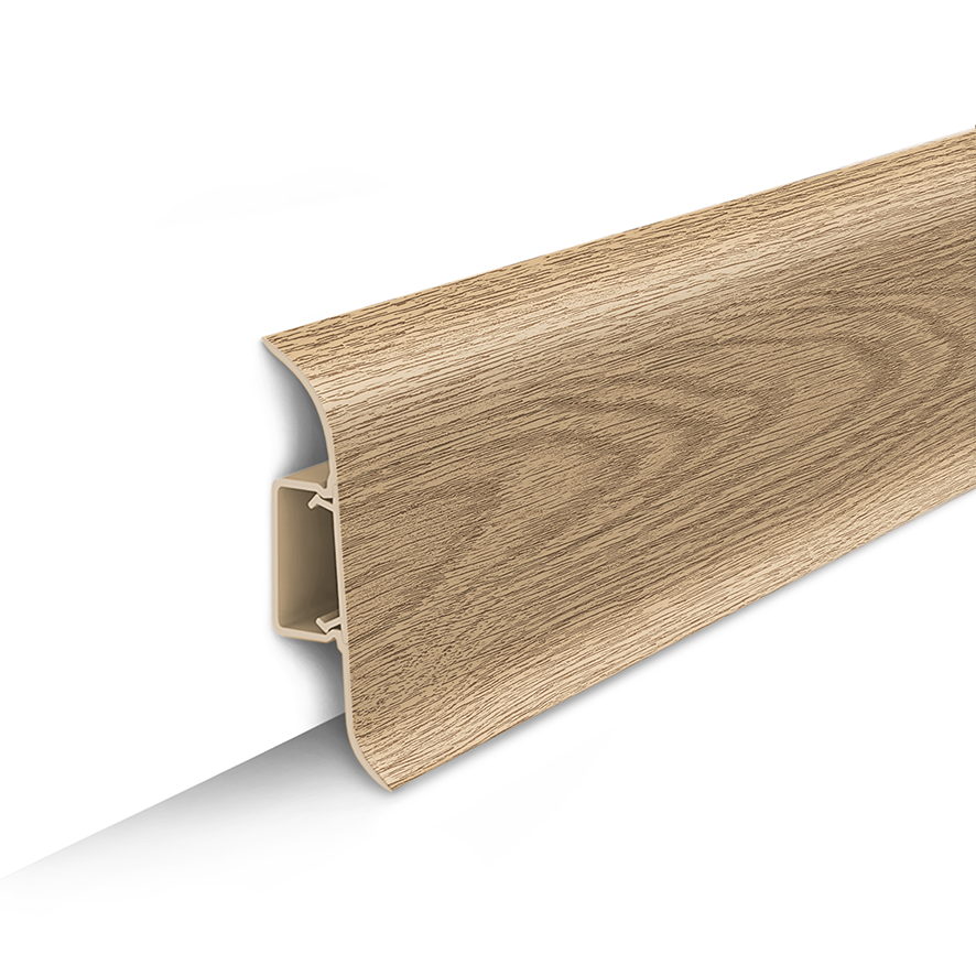 Плинтус ПВХ 2,2м с мягк. краем 55мм "Идеал Классик", 216 Дуб сафари