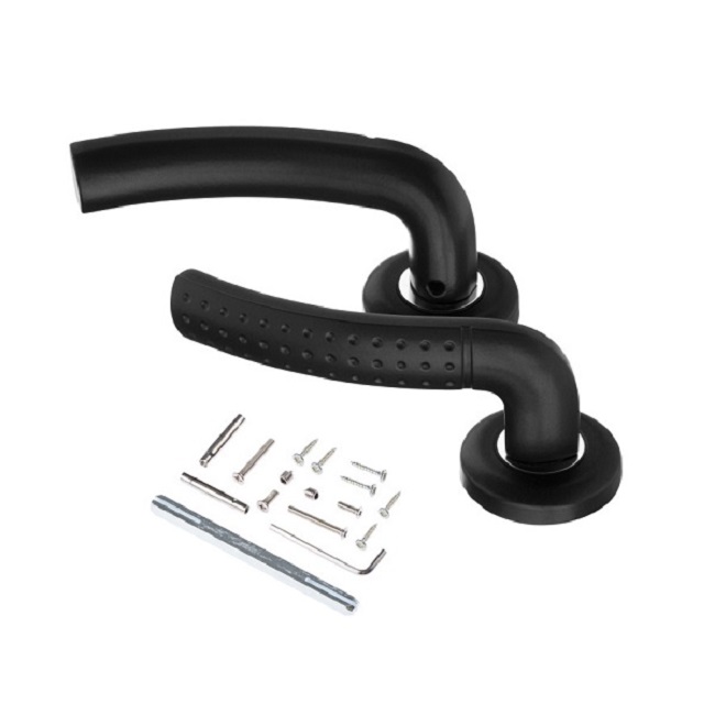 Ручка дверная на розетке BORDER 155.59 (круг) черный 70359