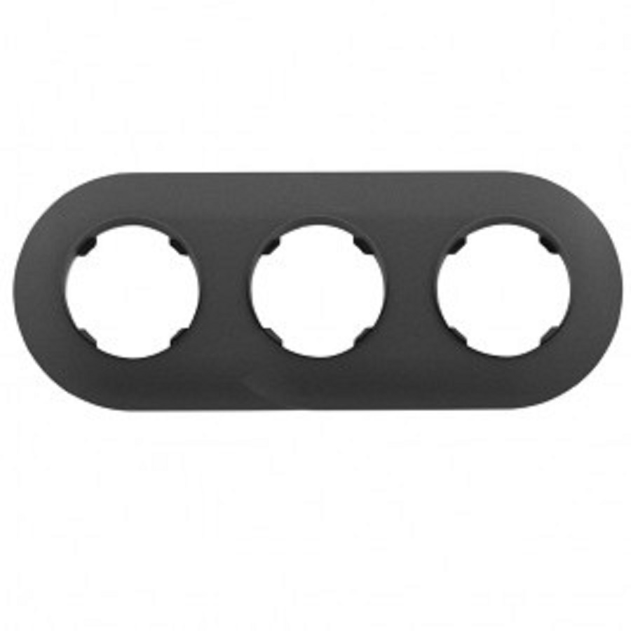 Рамка "Ретро Прованс" 3 ОП черный графит круглая Bylectrica Юлиг.735212.501 (114)- купить в АПлайн