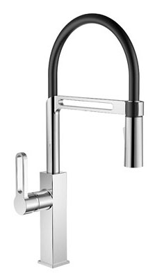 Смеситель для кухни GOLDEN FOX Кухня Про с гибким силикон.изливом черный 11022-FOX11022-FOX- купить в АПлайн