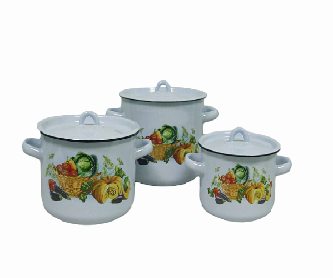 Набор кастрюль эмал. СтальЭмаль Урожай сер.голубой 3шт 1с33