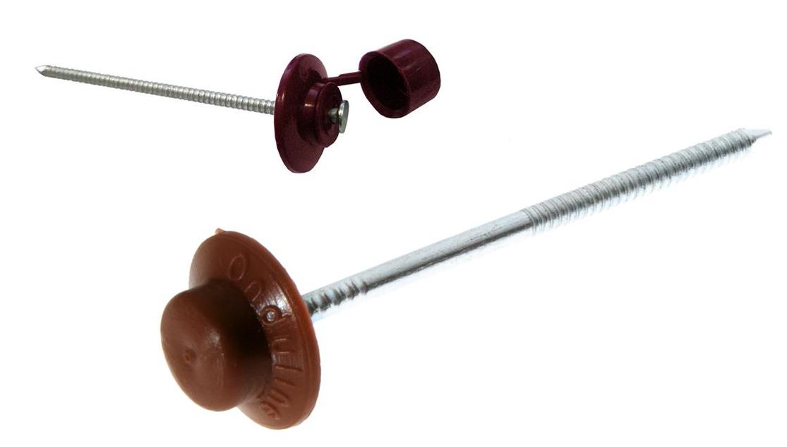 Гвозди  для ондулина коричневые (100шт)