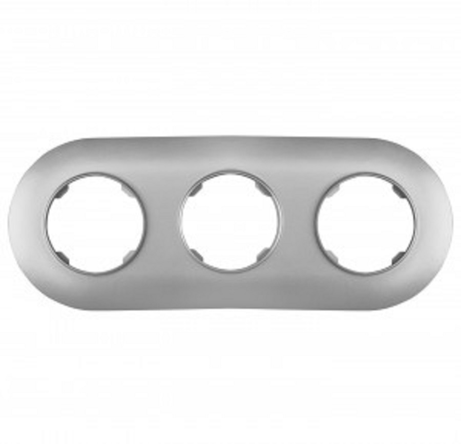 Рамка "Ретро Прованс" 3 ОП серебро круглая Bylectrica Юлиг.735212.501 (107)- купить в АПлайн