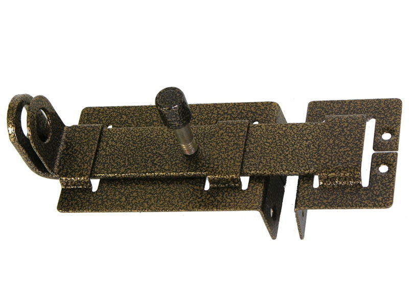 Задвижка Секрет ЗД-04 150мм плоский ригель с проушиной антик бронза