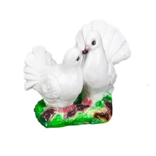 Фигура садовая гипс Голубки 170х170мм арт.318