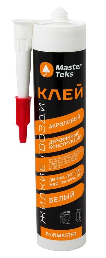 Клей акриловый MasterTeks PM Жидкие гвозди для деревянных конструкций 0,430кг белый /9782238/97824619782238/9782461- купить в АПлайн