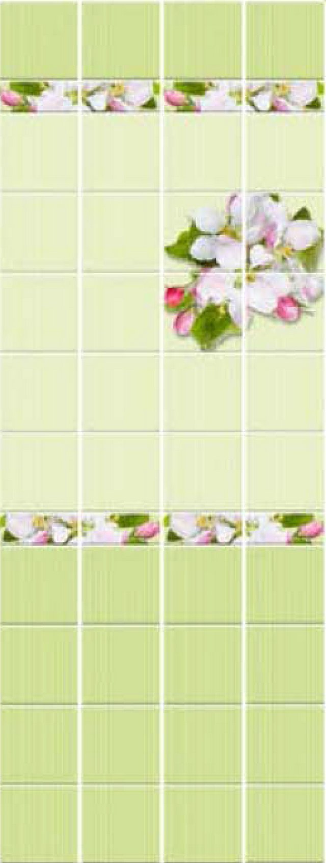 Панель ПВХ Unique Яблочный цвет (фон зеленый) 0,25х2,7м (2шт)