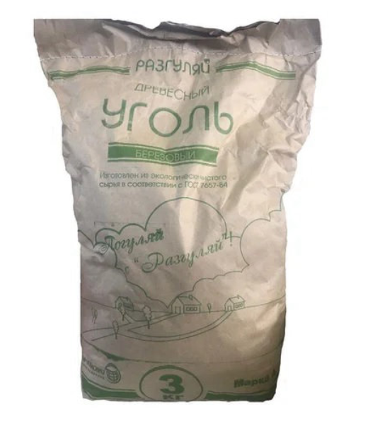 Уголь древесный 3кг 
