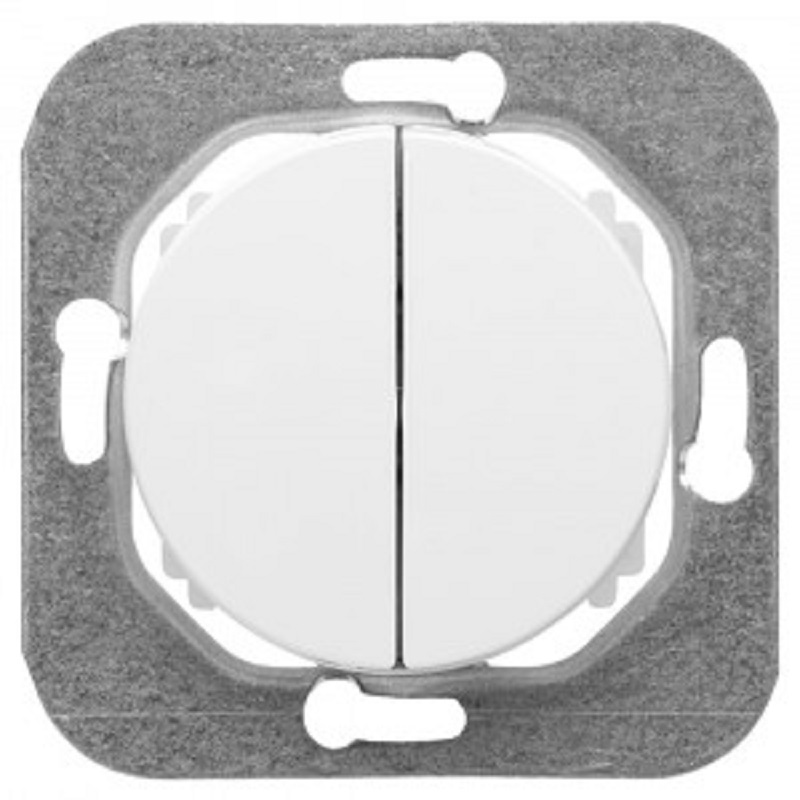 Выключатель "Ретро Прованс" 2 СП белый круглый механизм Bylectrica С510-3302 (712)