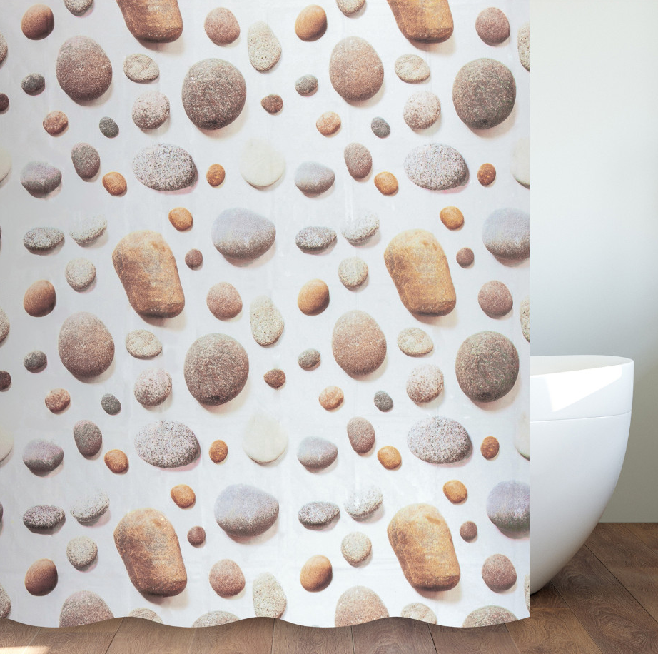 Штора для ванной комнаты "Камни" 1800х1800 (S-8PEVA07) 021929