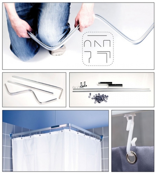 Карниз для ванной комнаты гибкий белый 3 метра арт.100011 (688-10)