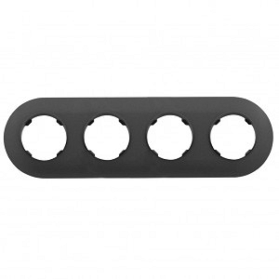 Рамка "Ретро Прованс" 4 ОП черный графит круглая Bylectrica Юлиг.735212.503 (213)- купить в АПлайн