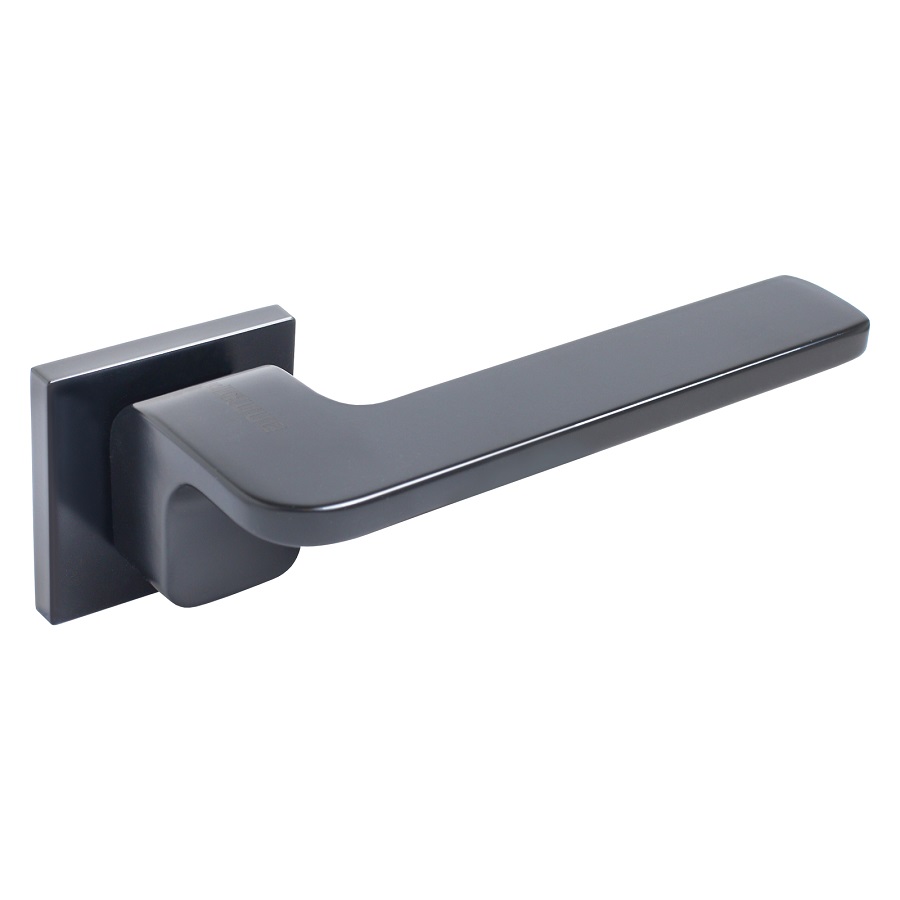 Ручка дверная на розетке АЛЛЮР АРТ "Марк" (квадрат) черный матовый / 89150