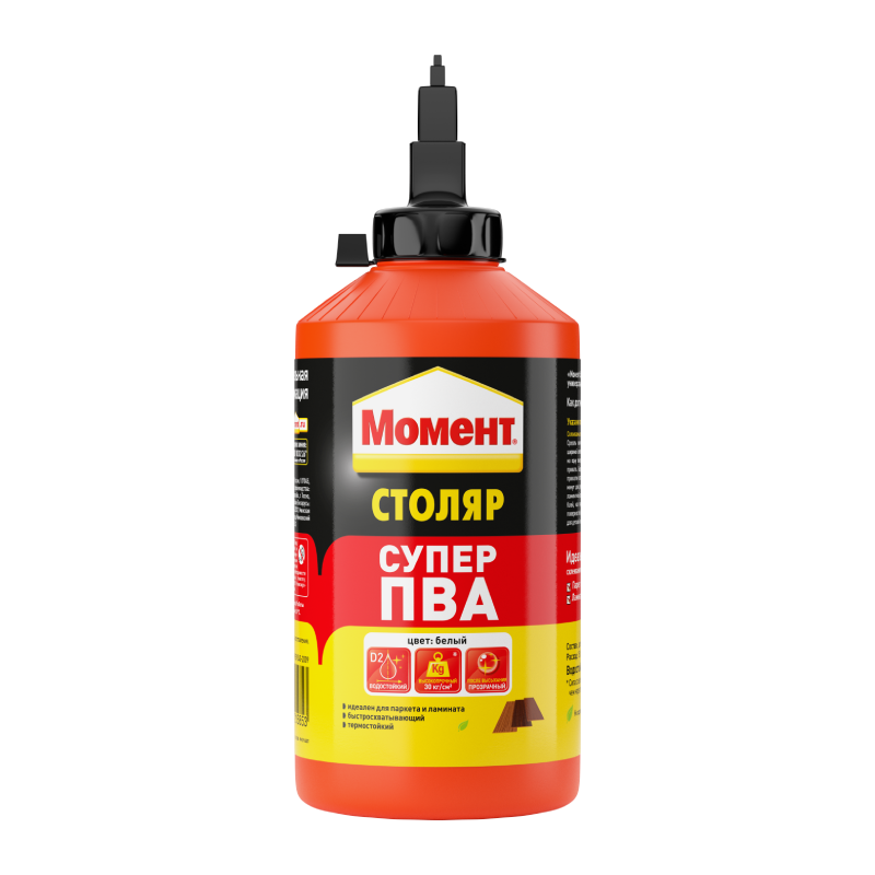 Клей ПВА МОМЕНТ СТОЛЯР SUPER PVA класс "Д2" 750гр /422988/***422988- купить в АПлайн