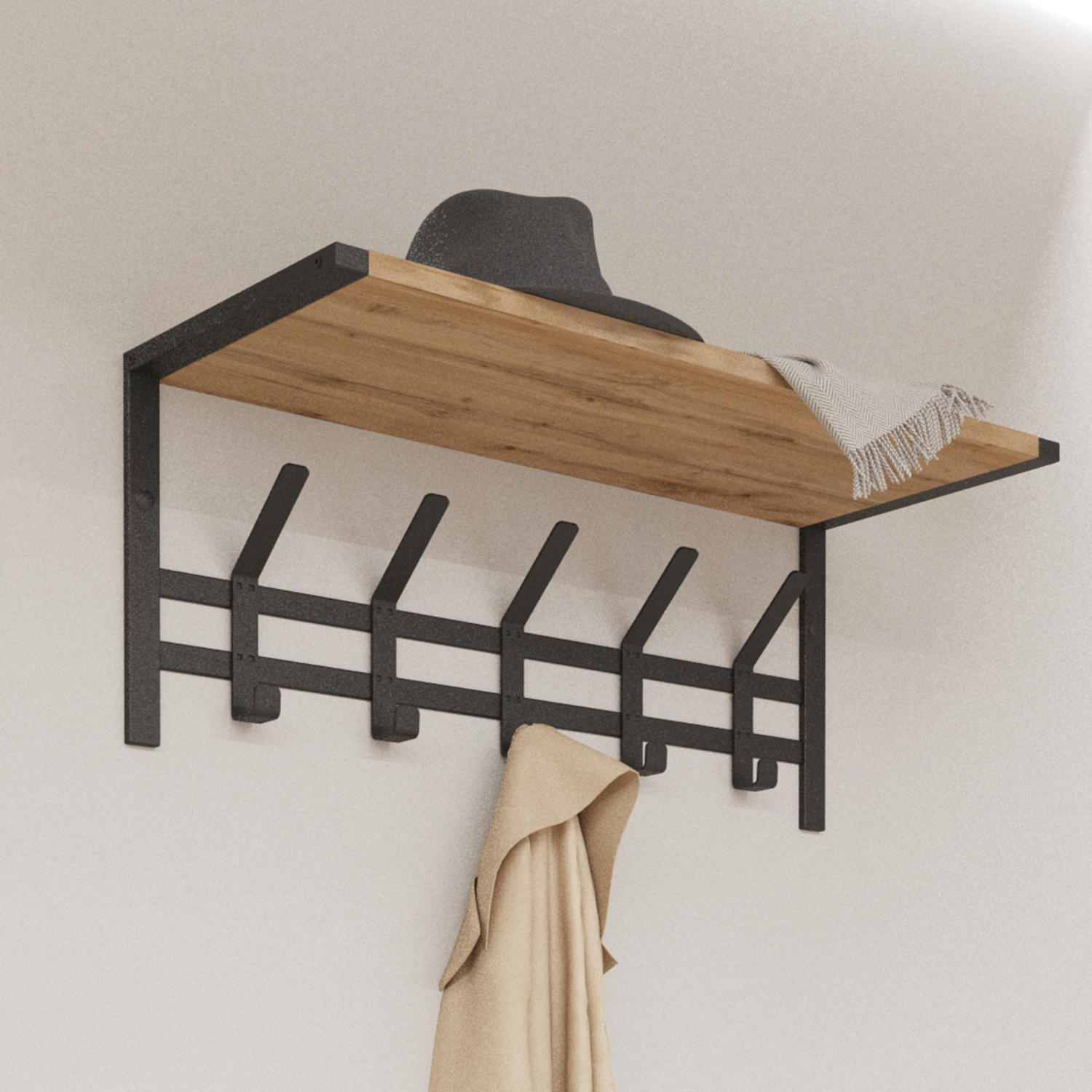 Вешалка металл. Торонто 21Д с полкой черная ВСПТ21Д ЧВСПТ21Д Ч- купить в АПлайн