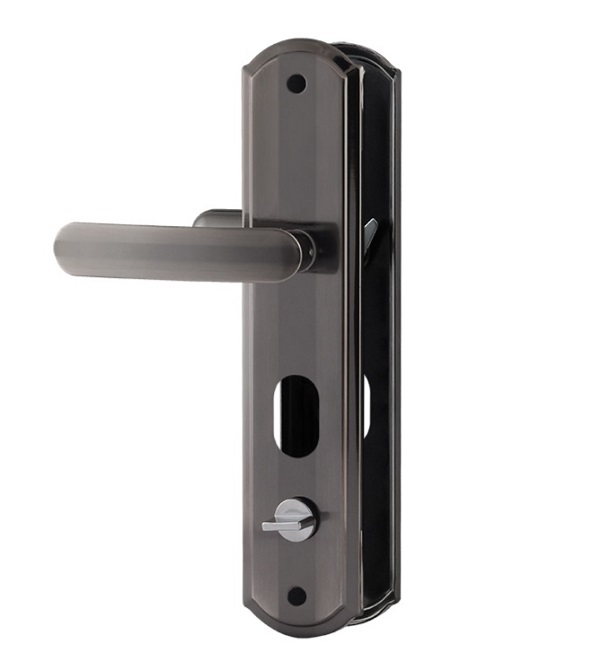 Комплект ручек НОРА-М 200-68мм автомат (правая) мат.никель для металлических дверей