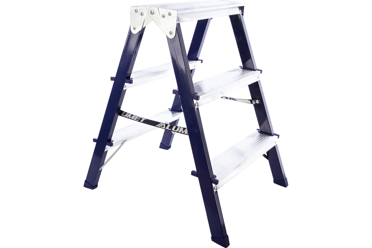 Стремянка двухсторонняя стальная 3 ступени М8203 - М8203 - купить в АПлайн