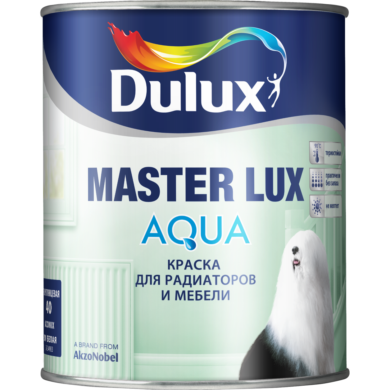 Краска в/д Dulux Master Lux Aqua 40 полуглянцевая BW 1л***
