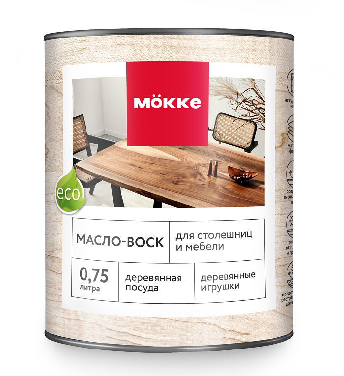 Масло-воск MÖKKE для столешниц и мебели бесцветный 0,4л