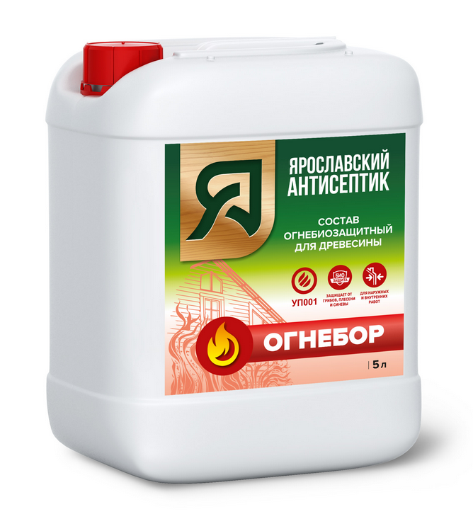 Огнебиозащитный состав ОГНЕБОР Ярославский антисептик 10л