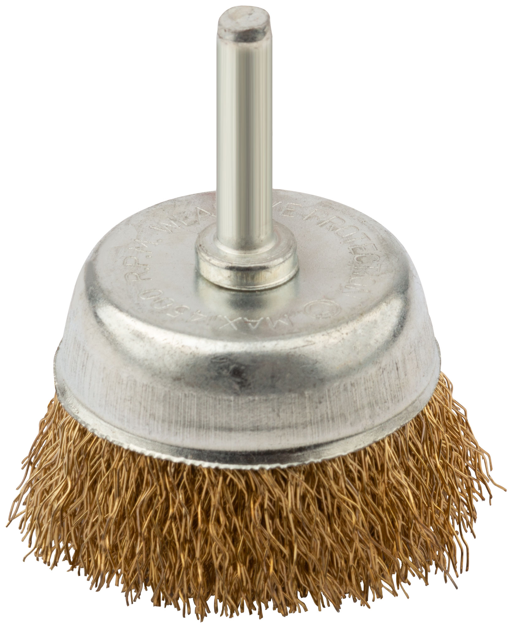 Корщетка для дрели чашечная 65мм волнистая стальная латун. проволока 38487М