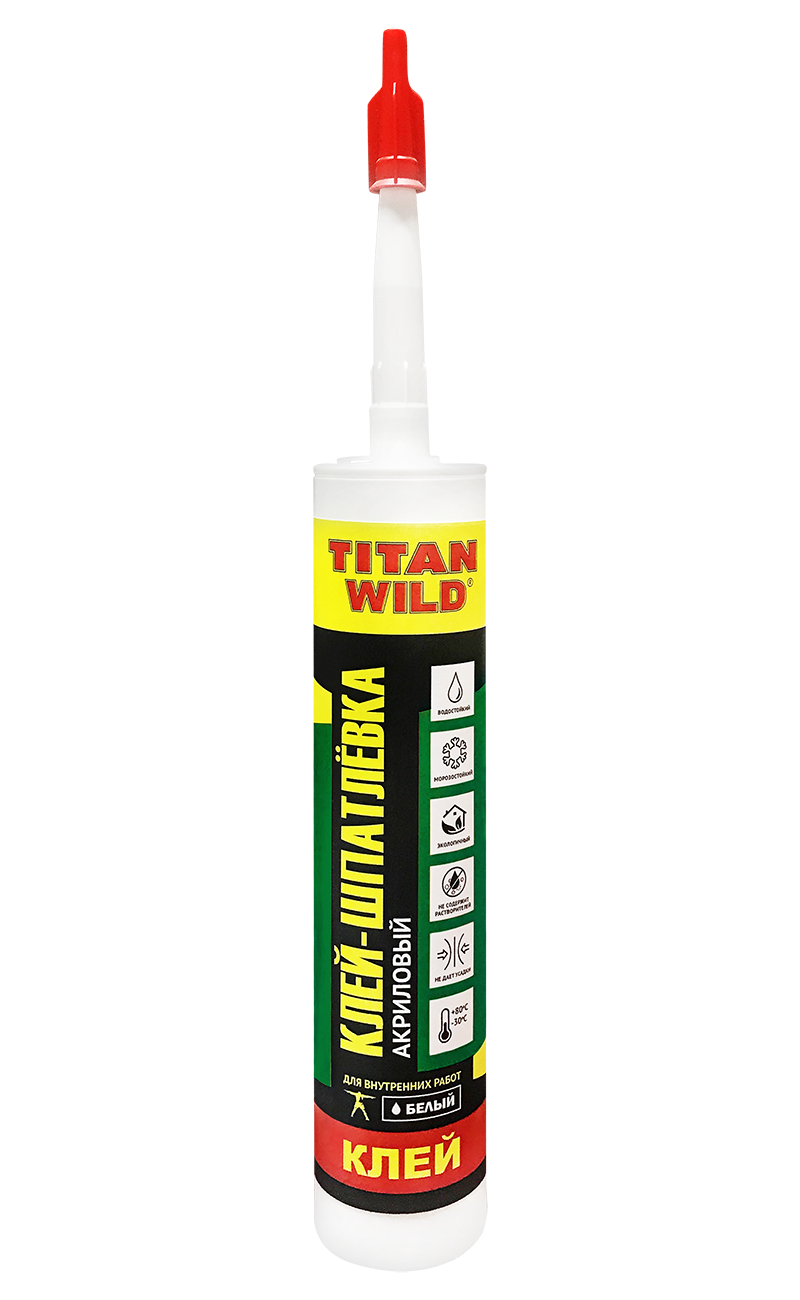 Клей-шпатлёвка акриловый TITAN WILD белый 310мл/400грTWShp 310- купить в АПлайн