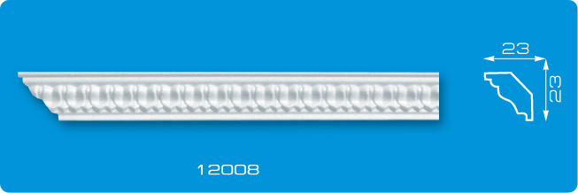 Плинтус потолочный инжекционный "Лагом" №12008 1,3м DISN-112008-WH-0140