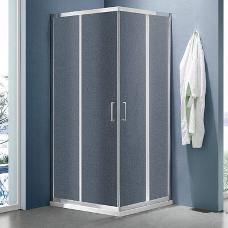 Душевое ограждение SANTREK AQUA Lea-CR-800-G-Chrome 800*800*1850 Г-обр. стекло Грейп 5мм,  Хром