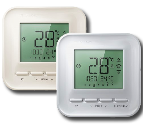 ТЕРМОРЕГУЛЯТОР ТЕПЛОЛЮКС 520 белый, цифр управл. , ЖК-экран, програмир. на 7 дн/4соб (2 датчика)