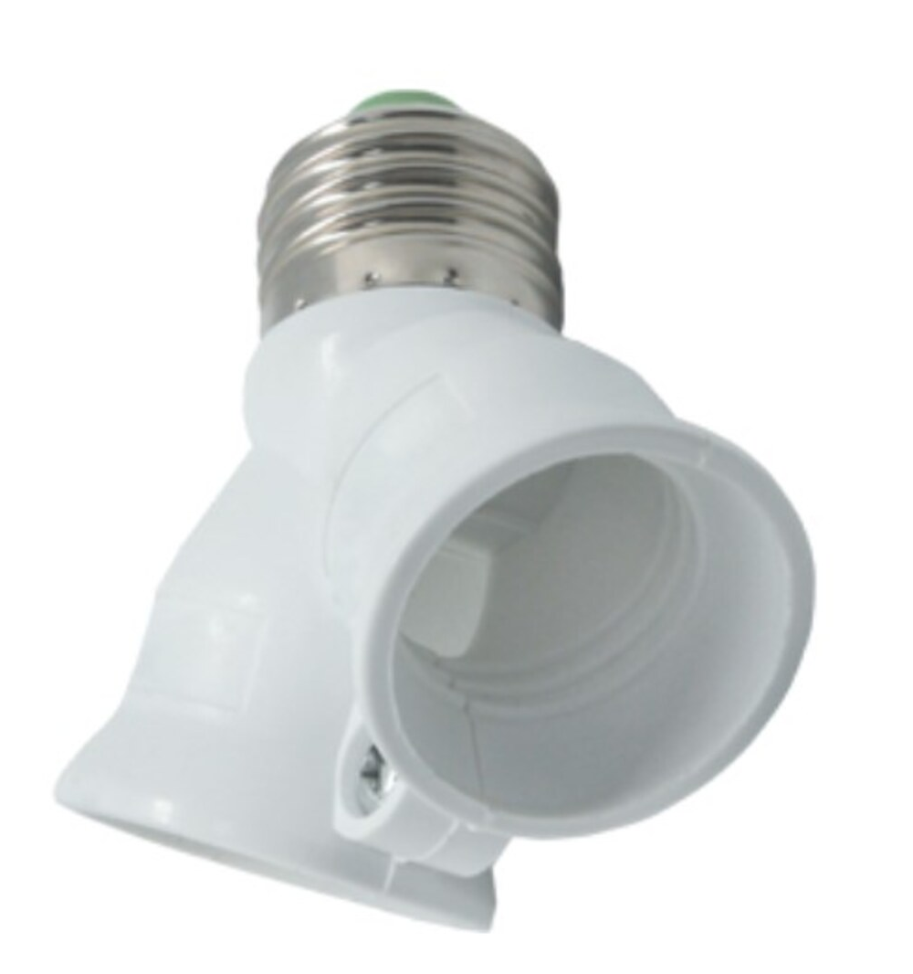 Переходник-разветлитель с цоколя Е27 на 2хЕ27 72х72мм белый A7T27WEAY Ecola