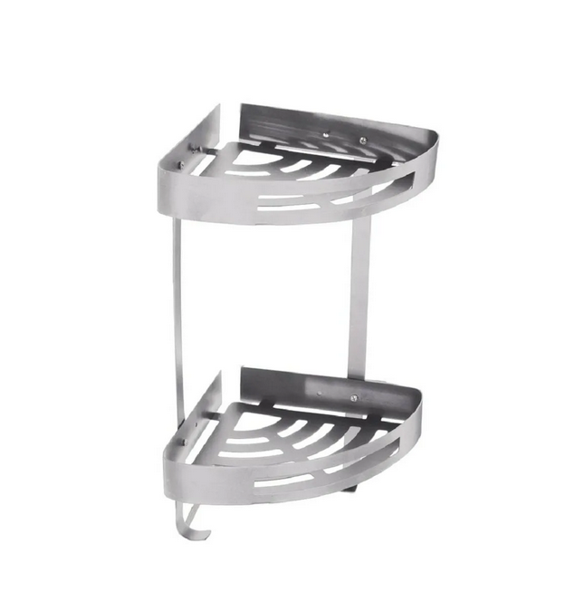 Полка для ванной угловая 2-х ярусная металл. D68075