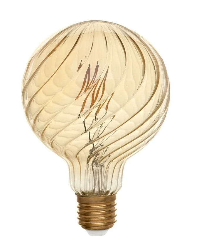 Лампа светодиодная E27 "General" LOFT шар 8Вт 4500К дневной свет 95x136 золото волна 661403