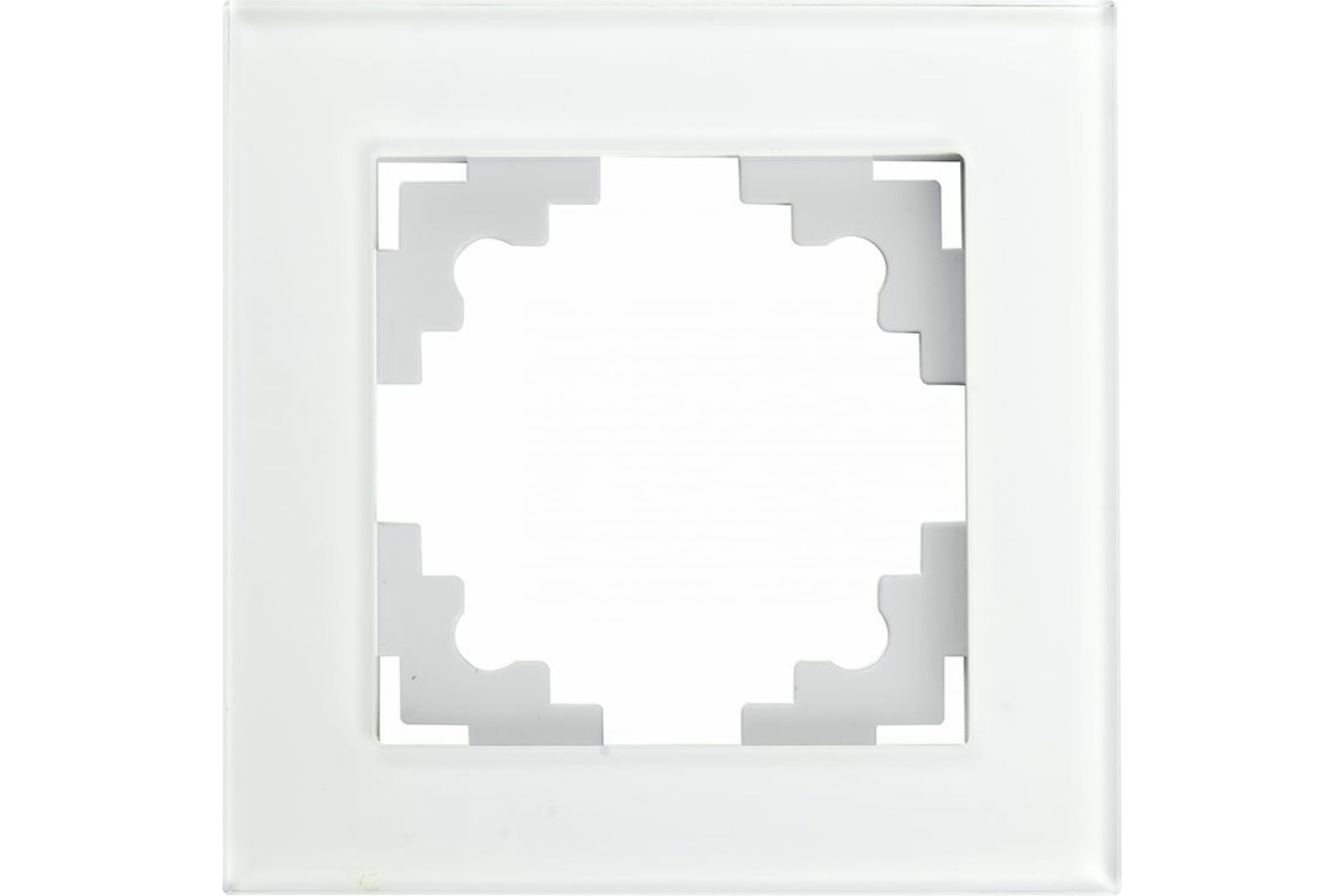 Рамка "Катрин" 1 СП белая,стекло GFR00-7001-01 (381)