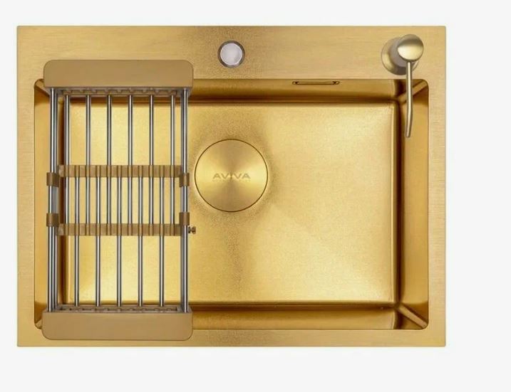 Мойка нержавеющая Zegor 60х50, Золото (в компл.:дозатор,коландер,сифон) ML-6050KG