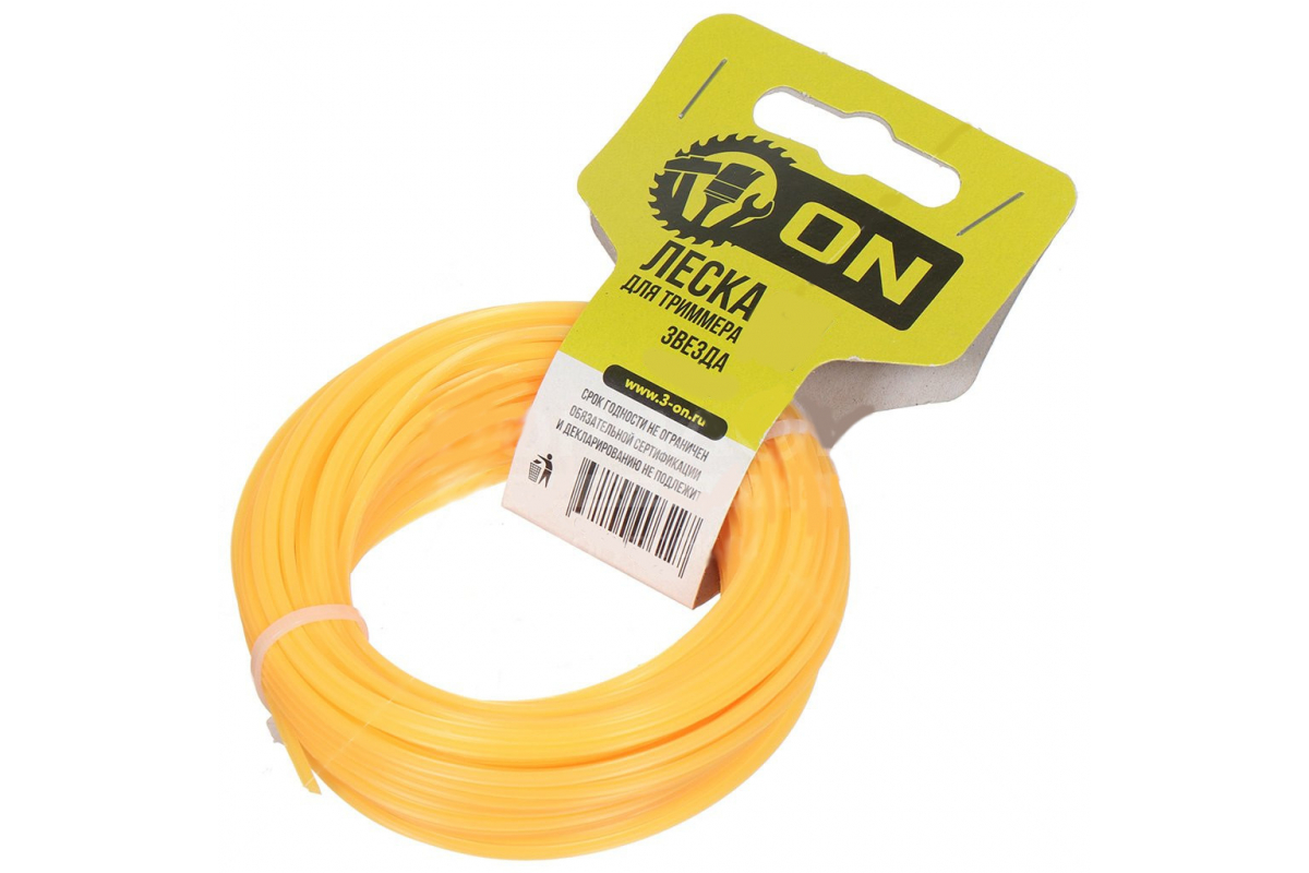 Леска для триммера звезда 3мм 15м 3-ON 15-01-005   