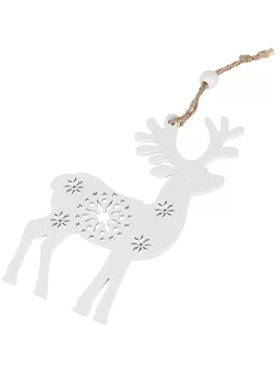 Елочное украшение Олененок МДФ белое 14x8см Y4-8482 478880 - Y4-8482 478880 - купить в АПлайн