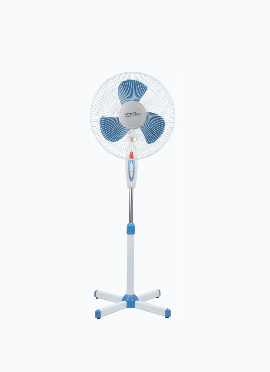 Вентилятор напольный MAX-1619-5 бело-синий 3 скорости шнур 160см86862- купить в АПлайн