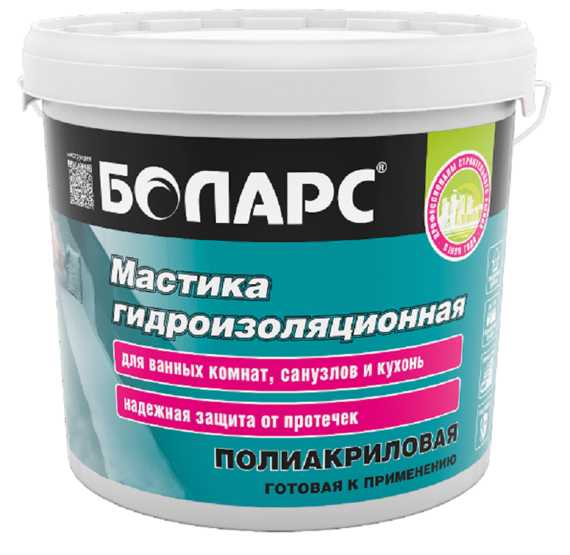 Мастика "Боларс" гидроизоляционная полиакриловая 5кг -  - купить в АПлайн