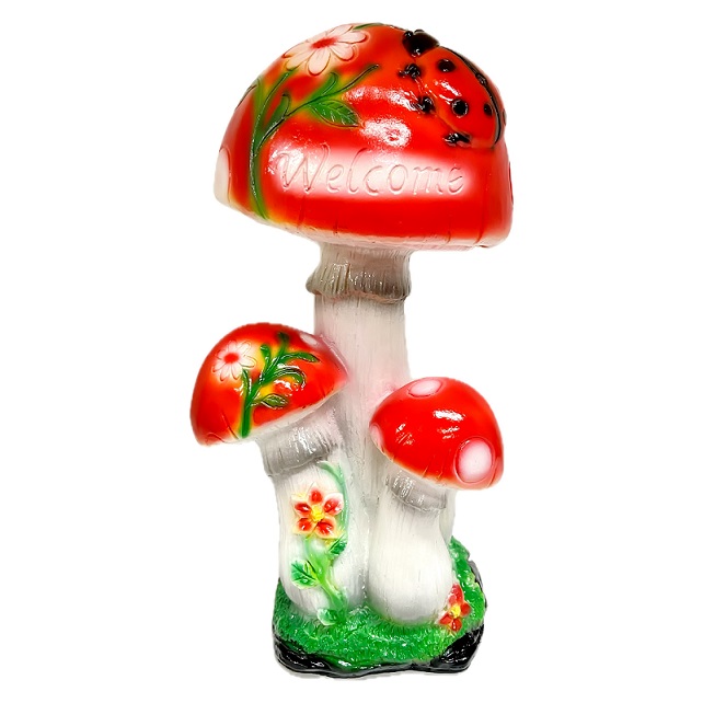 Фигура садовая гипс Мухомор тройной с коровкой 360х200мм арт. 446арт. 446- купить в АПлайн