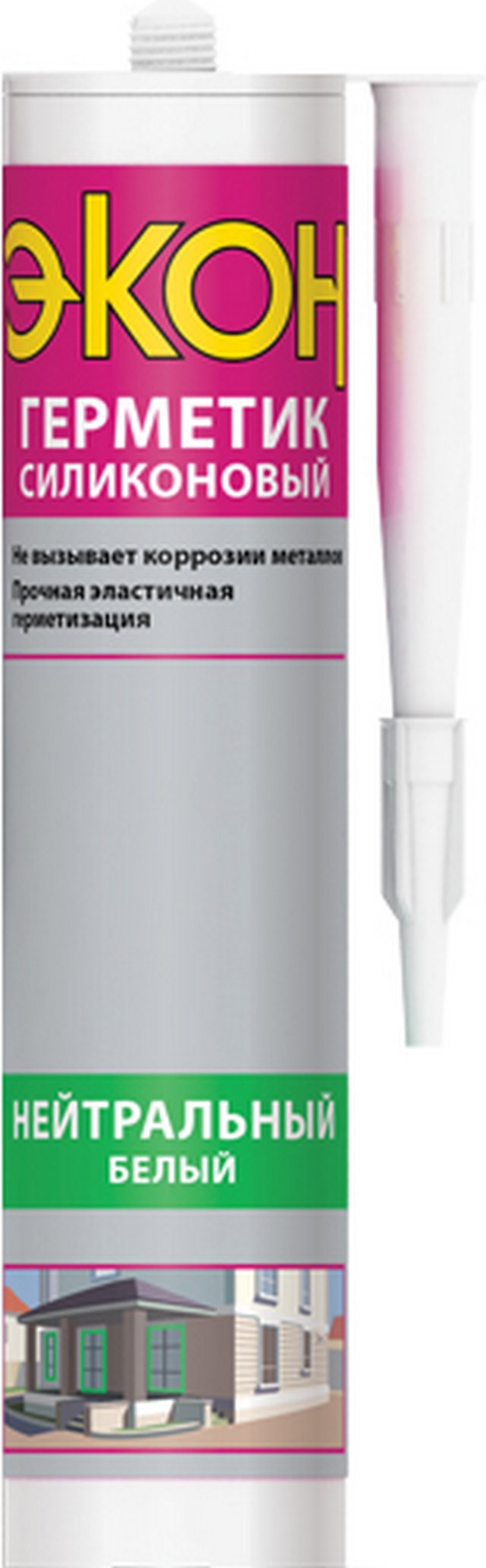 Герметик силиконовый нейтральный ЭКОН прозрачный 280мл /2665921,3000269/
