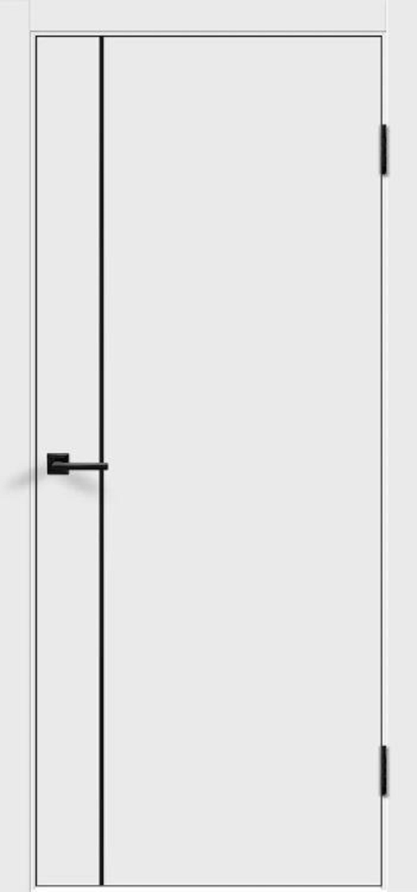 Дверное полотно "Техно-3" 600х2000 с молдингом (кромка abs черная),белый