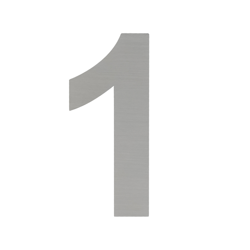 Цифра дверная Luxe "1" сталь самоклеющаяся 75мм сатин хром
