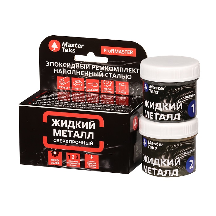 Ремкомплект MasterTeks PM ЖИДКИЙ МЕТАЛЛ эпоксидный двухкомп.сверхпрочный светло-серый 0,16кг9753545- купить в АПлайн