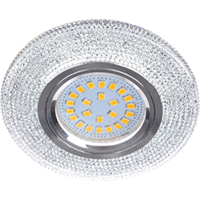 СВЕТИЛЬНИК ВСТР. GU5.3 "ECOLA" LD7069 MR16 Круг "Модерн" подсв.4K Прозр./Хром 25x95 FT16CMEFB /126