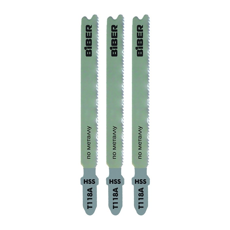 Пилки для лобзика по металлу Т118А раб.67х1,4мм HSS 3шт Бибер 85277