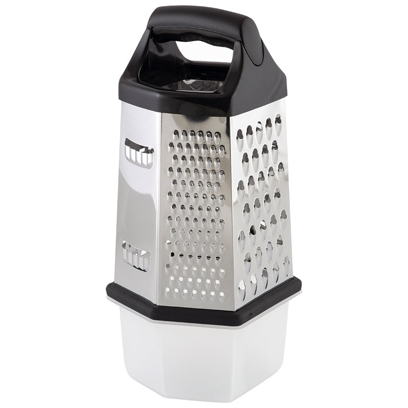 Терка шестигранная MALLONY GR-002-8 20см нерж. с контейнером 965006