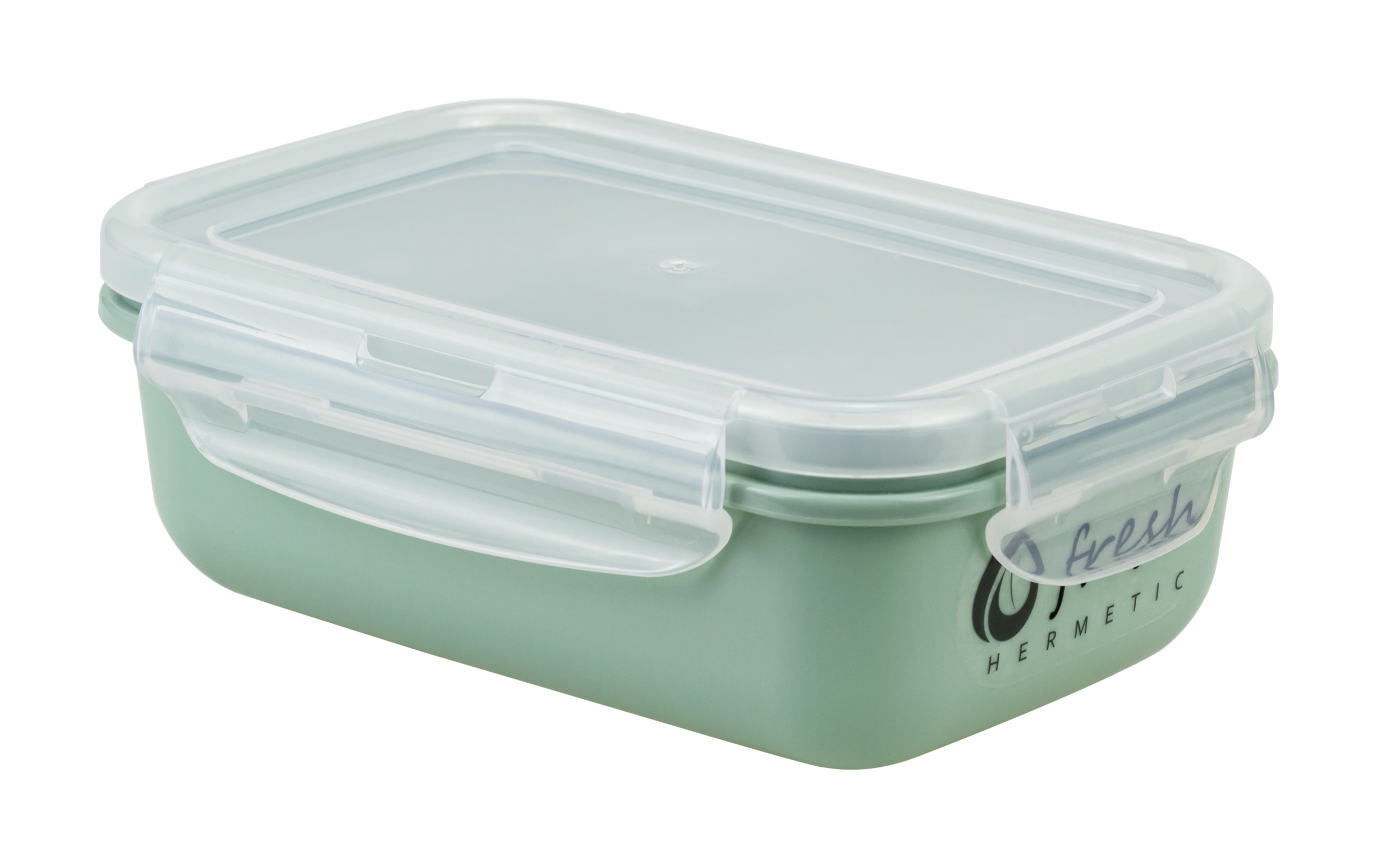 Емкость для продуктов пласт. Фреш 0,4л с защелками фисташковый М1420